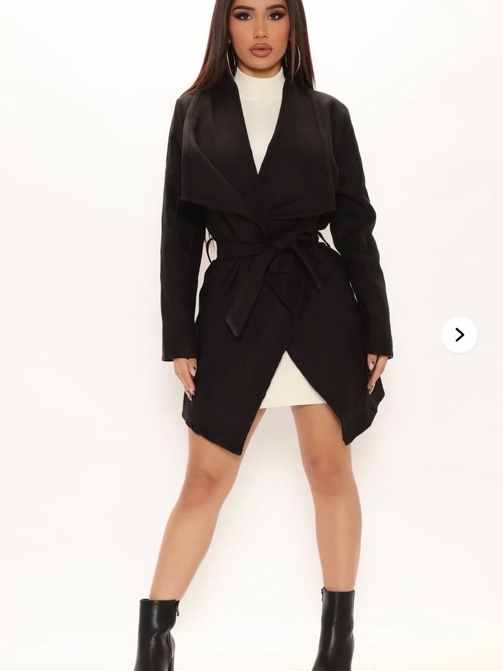Cute Manhattan Black Belted Draped Jacket Coat L